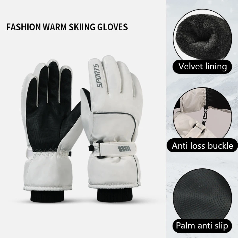 Unisex Professional Warm Winter Skiing Gloves Touch Screen,Outdoor Coldproof -40 degree Snow Gloves,Waterproof Motorcycle Gloves