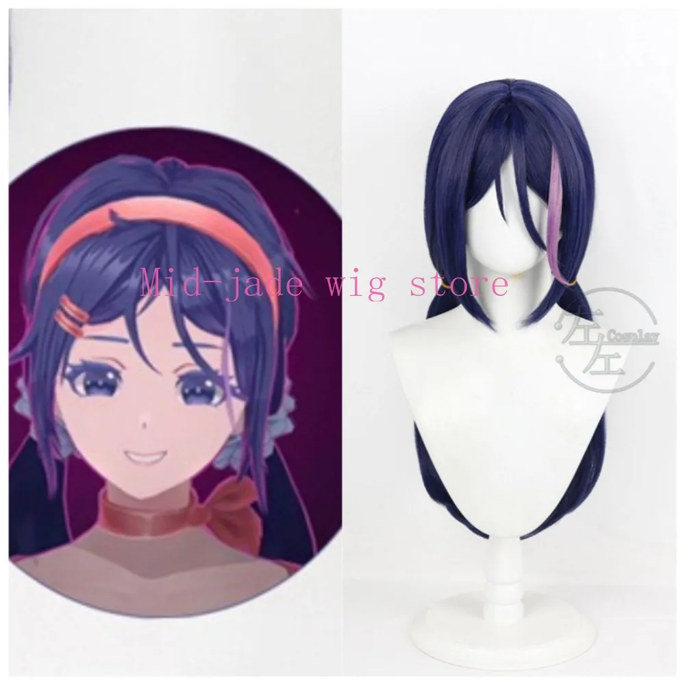 Original Character Mita Cyber Ghost Cosplay Wig Twin Tail Synthetic Hair Realistic Scalp Convention Costume