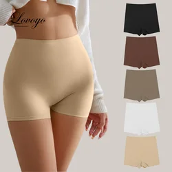 2024 pantalones cortos de seguridad de seda de hielo de LICRA sin costuras para mujer, pantalones cortos debajo de la falda, ropa interior transpirable sin rizos, Boxers para mujer