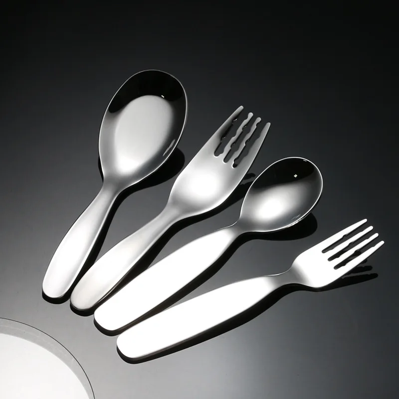 Short-Handled 316 Stainless Steel Spoon Fork Baby Feeding Utensils Meal Spoon Home Use Children's Feeding Spoons Soup Spoon