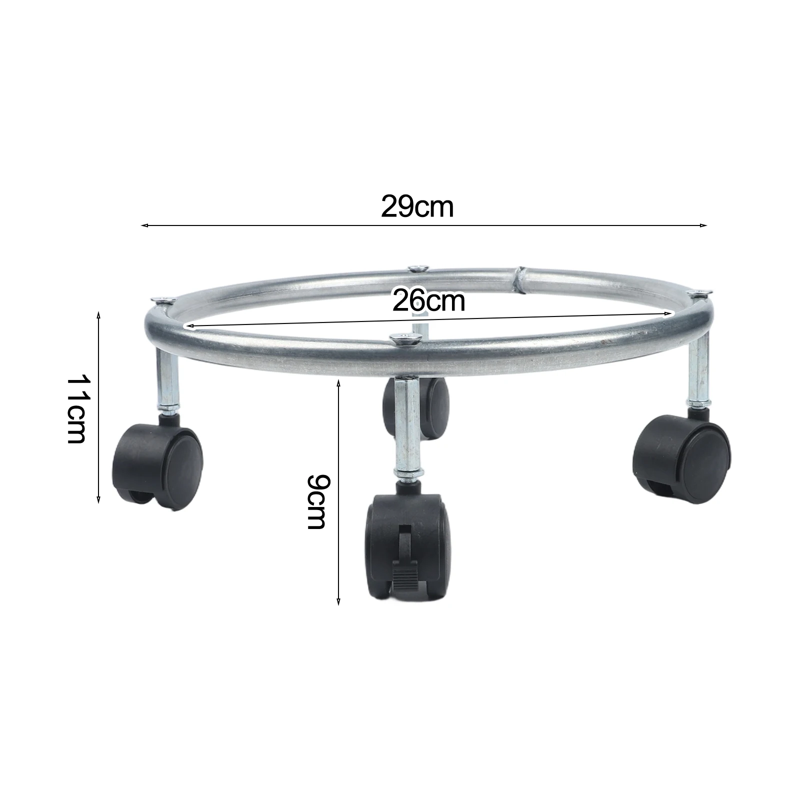 For Kitchen For Garden 29.50X29.50X10.50cm Stainless Steel Cart High Load Capacity Dolly For Tanks Rubber Wheels With Brakes