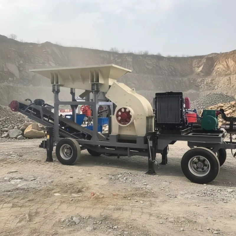 Customized Low-cost CE-certified Diesel Engine Gold Mine Granite Basalt Small Mini Stone Material Rock Portable Mobile Hammer Cr