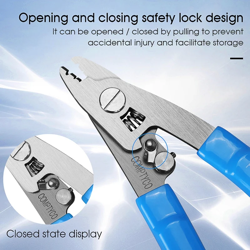 Stainless Steel Three-Port Fiber Stripping Pliers FTTH Tool Fiber Optic Wire Stripper