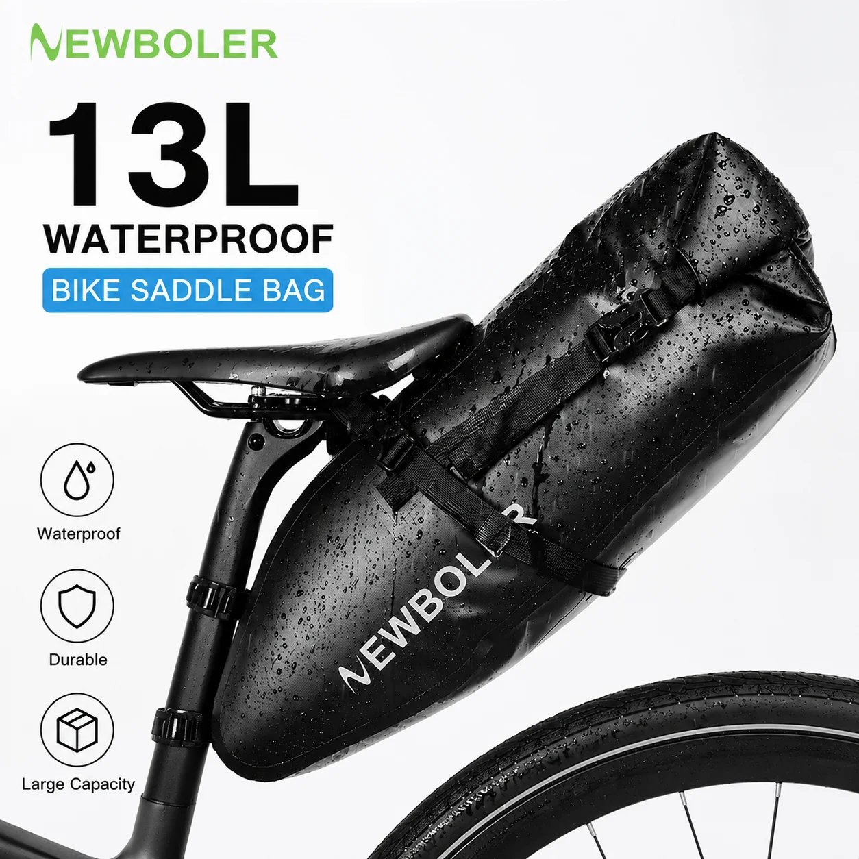 13L Waterproof Bike Saddle Bag Stabilizer Set Bicycle Rear Seat Bag Support Rack for MTB Road Cycling
