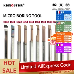MUR MPR MQR Small Bore Boring Tool Carbide Micro Diameter Internal Copying boring Tool Flat-bottomed Boring Tool Turning Cutter
