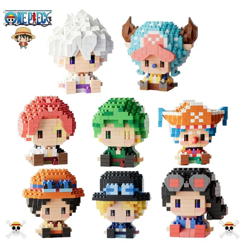 One PIECE Sun God Nika Luffy Micro Building Block Chopper Ace Buggy -3D Anime Model Assembly Mini Bricks Figure Toys For Gift view 5