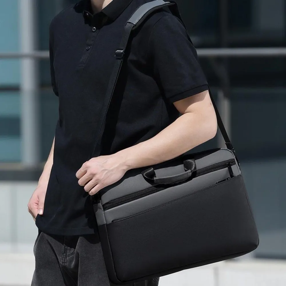 

15.6inch Business Laptop Bag with Handle Briefcase Portable Laptop Bags Simple Shoulder Strap Laptop Shoulder Bag