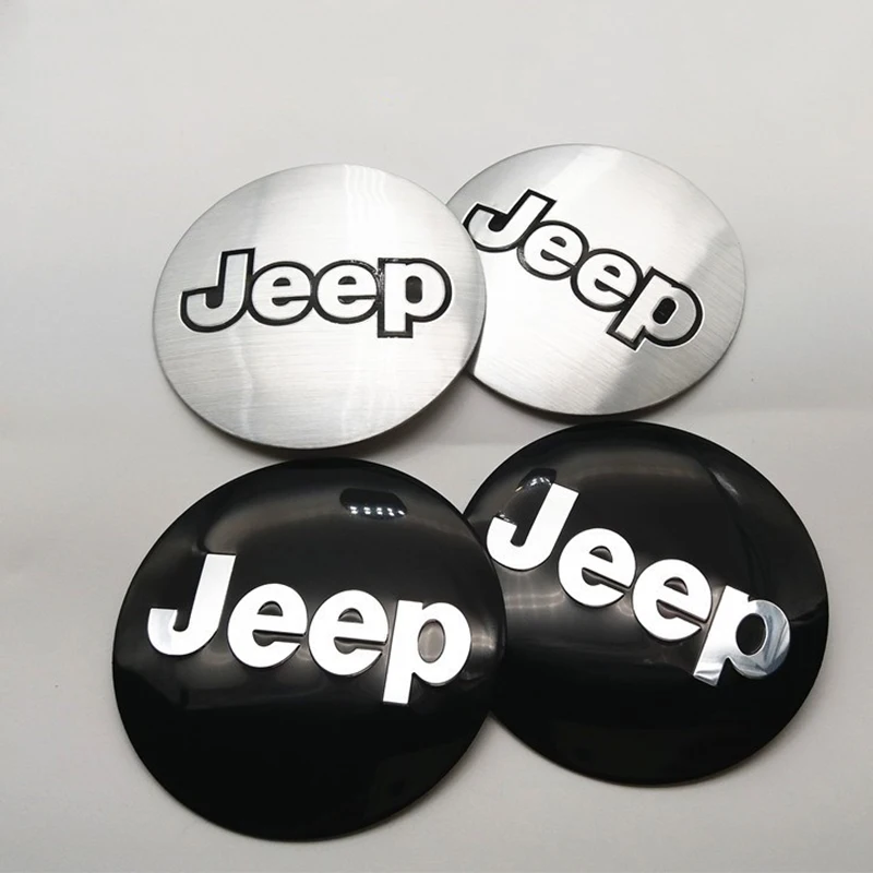 4Pcs 56MM Car Emblem Wheel Hub Cap Metal Stickers Accessories For Jeep Grand Cherokee Wrangler JK Gladiator Compass Renegade Pat