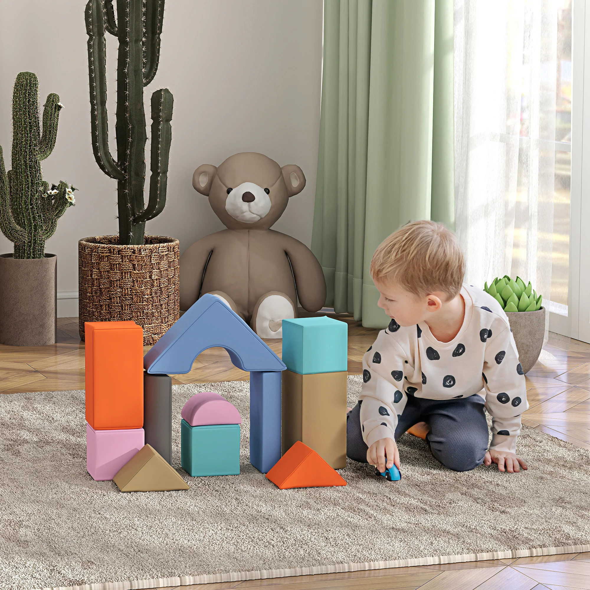 

11 Piece Soft Play Set for Toddlers 6-72 Months, Child Development & Color Coordination, Contemporary