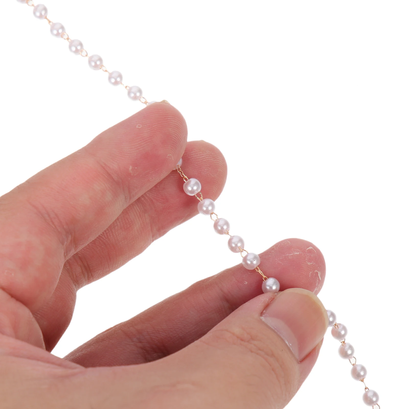 

1 Roll Diy Simulation Pearl Chain 10M Hairpin Bracelet Decorative Craft Material Lightweight Durable Accessory Chain For Bag