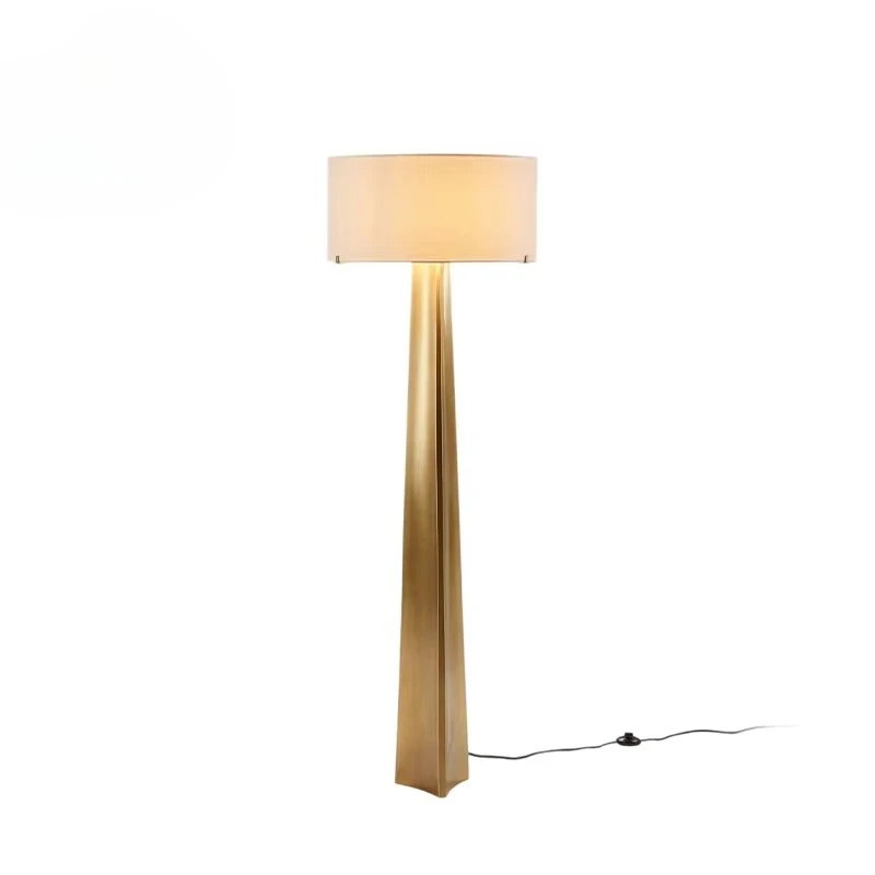 Brass Floor Lamp Modern Luxury Living Hotel Sculptural Solid Brass Cotton LED Brass Floor Lamp
