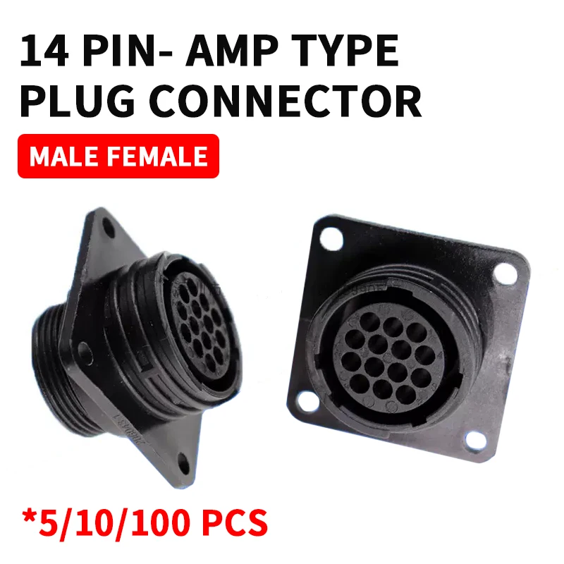 

5/10/100 sets 14 Pin AMP type 182649-1 206043-1 auto sensor plug connector for SMEMA Car,14P plug with Pin