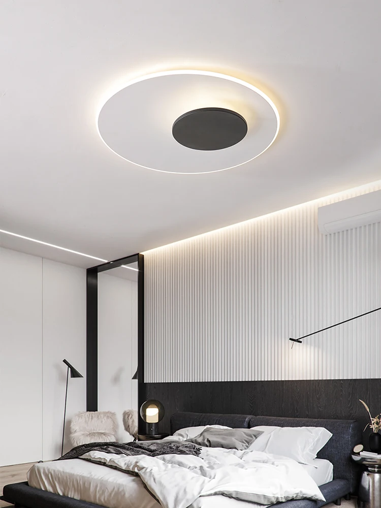 LED bedroom lights, simple modern atmosphere, Nordic wedding room, warm romance, luxury ceiling lamps