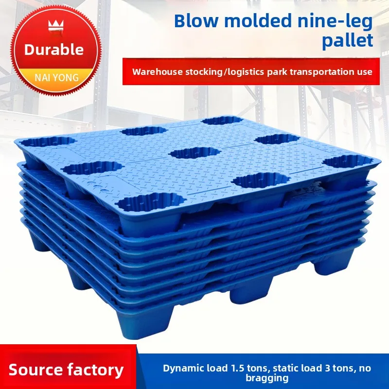Carrello elevatore con pallet da nove piedi per stampaggio a soffiaggio con pallet in plastica, magazzino con pallet in plastica, pad logistico a prova di umidità