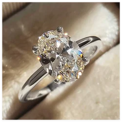 12 Colors Oval Lab Diamond Ring 100% Real 925 Sterling Silver Party Wedding Band Rings for Women Men Engagement Jewelry