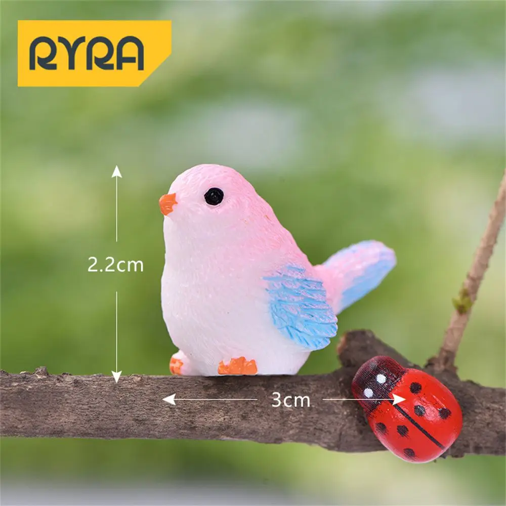 Ornaments Cute And Cartoonish Portable Resin Material About 2.2*3cm Beauty And Health The Bird Fine Workmanship Moss Landscape