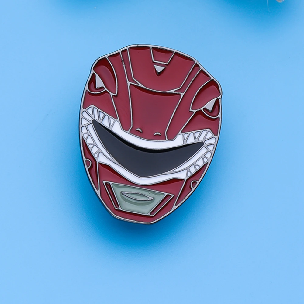 Catuni Cartoon Power Dinosaur Pin Rangers Team  Fashion Enamel Brooch Battle Suit Combat Helmet Lapel Backpack Badge Jewelry