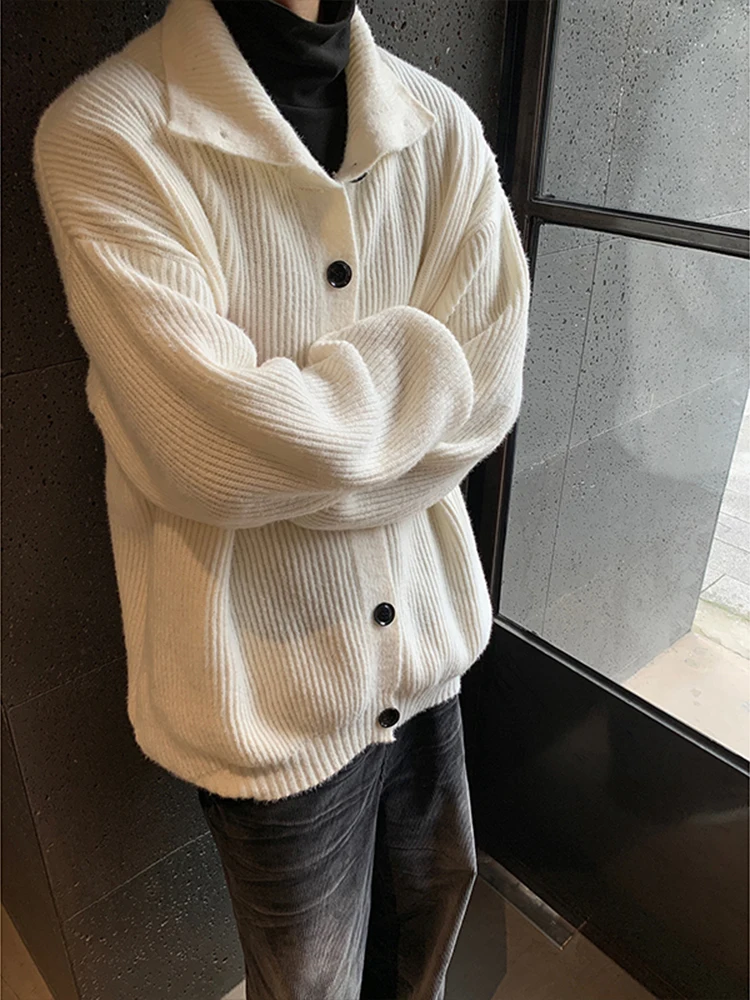 

Вязаный кардиган Laid-ba Sle Cleanfit, бежевый, весна-осень, корейский стиль, свободный крой, смесь полиэстера и нейлона, длинный рукав