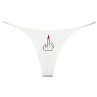 Rude Finger Middle Finger Girl Power Girl Finger Hot Underwear Cotton Thong for Women Seamless Female Panties Gift for Her