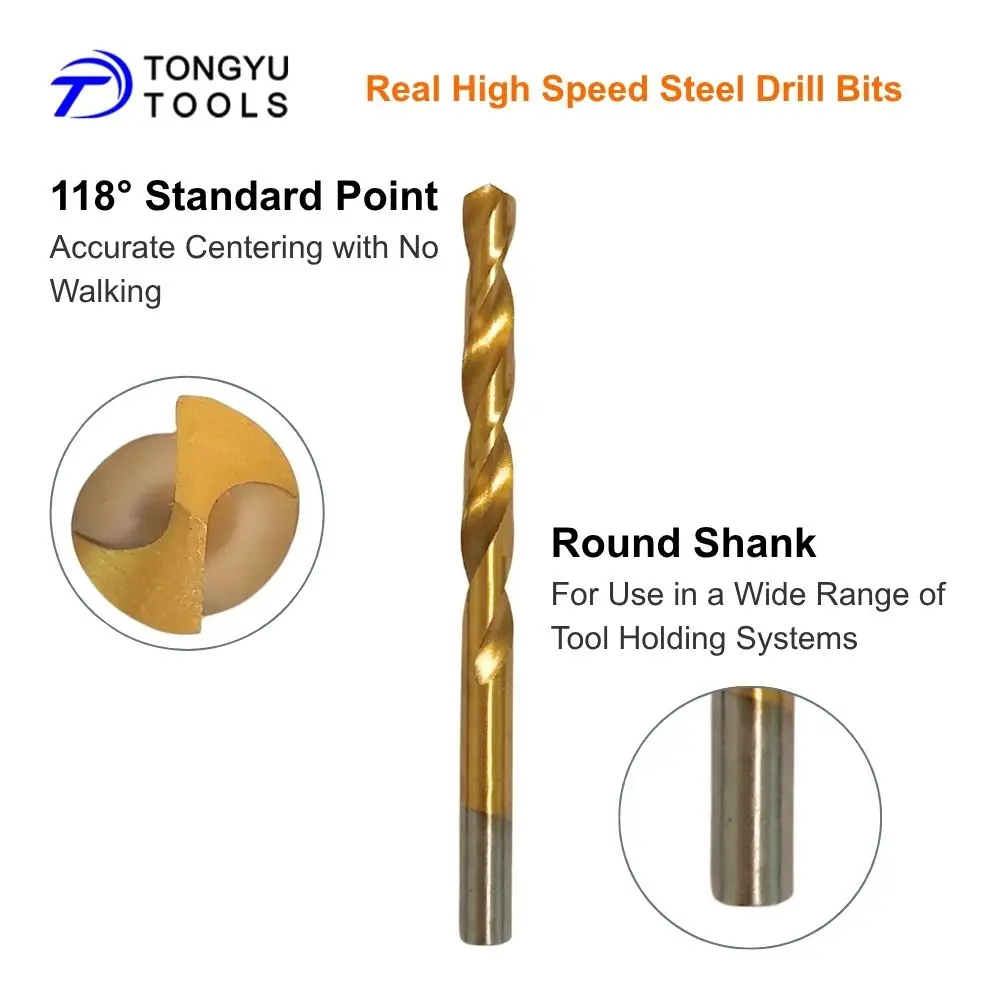 HSS Titanbeschichteter Bohrer 1-13mm DIN338 Metrischer Spiralbohrer für Metall, Holz, Kunststoff, DIY-Reparaturen – Detail 4