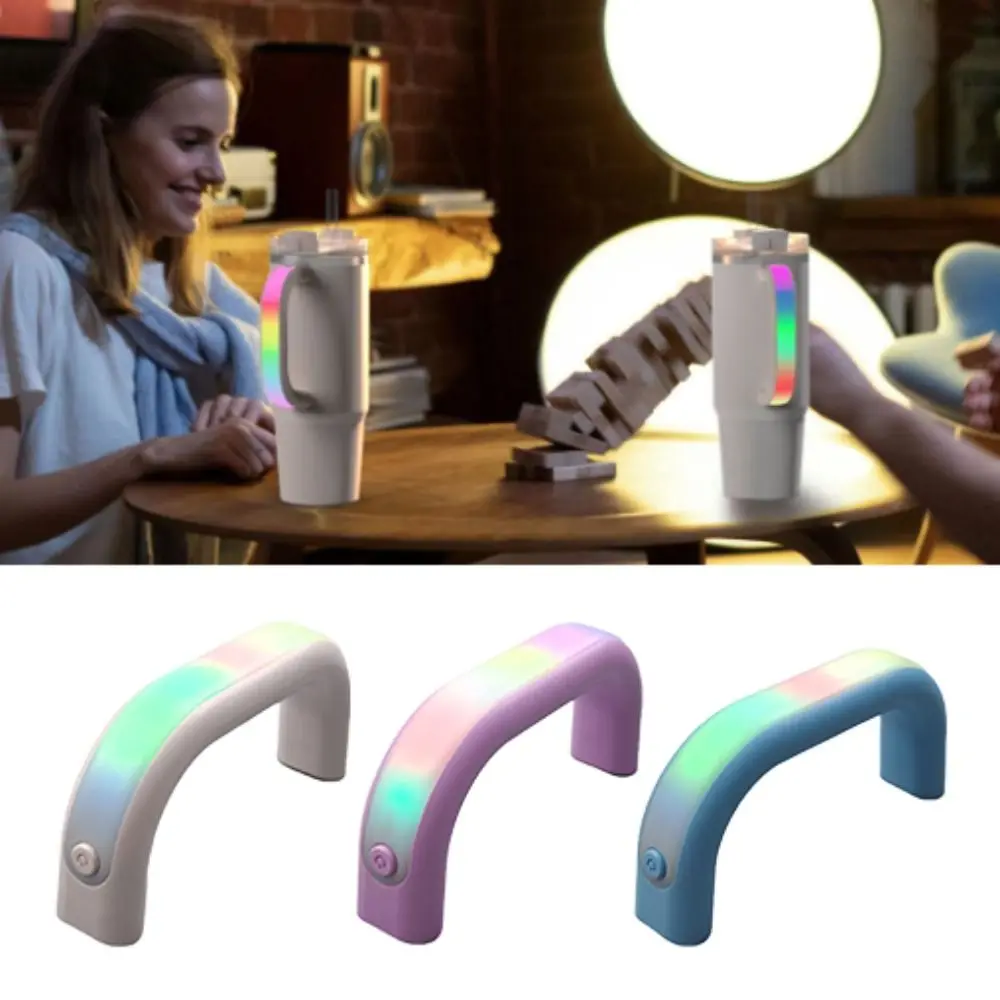 

Unique Colorful Light Luminous Water Cup Handle Reusable ABS Led Light Cup Grip Waterproof LED Light-Up Bottle Handle Party