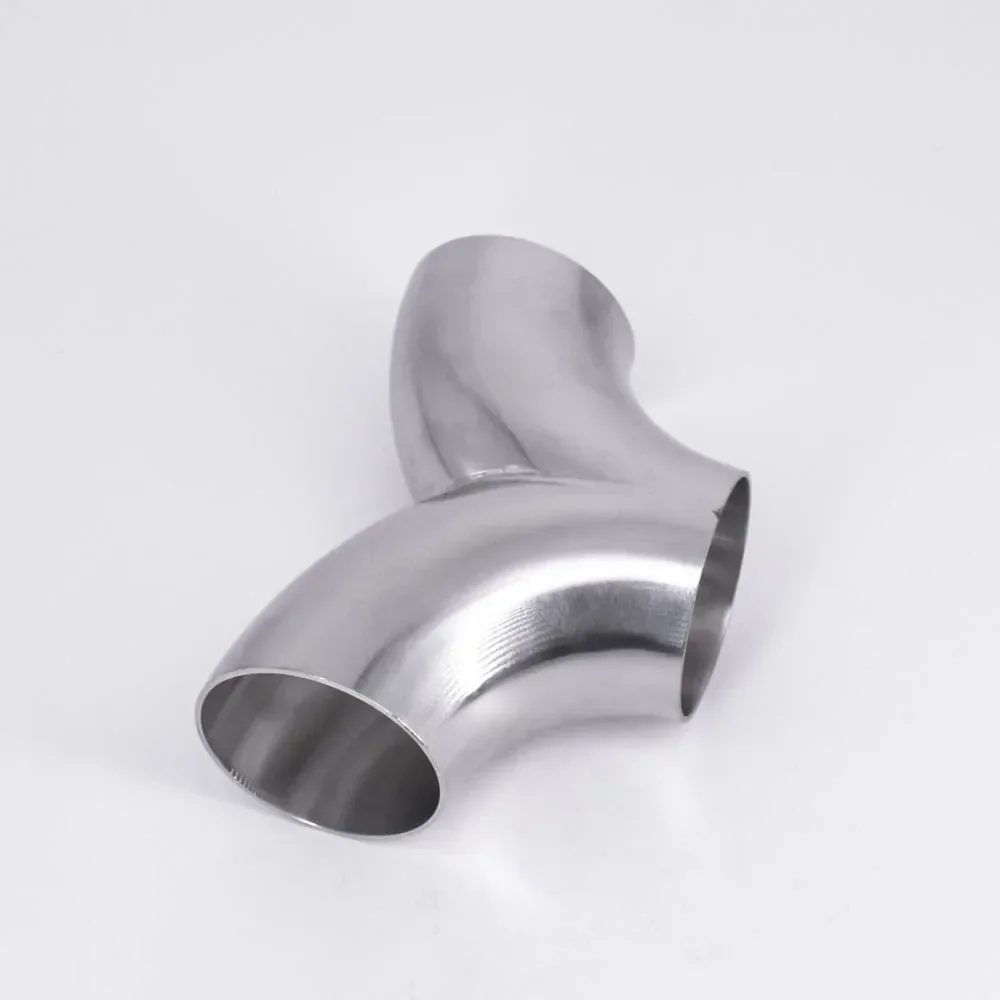 

51mm 2" Pipe 19-104mm OD Butt Weld Y-Shaped 3 Way Elbow SUS 304 Stainless Sanitary Pipe Fitting Splitter Homebrew Beer Wine