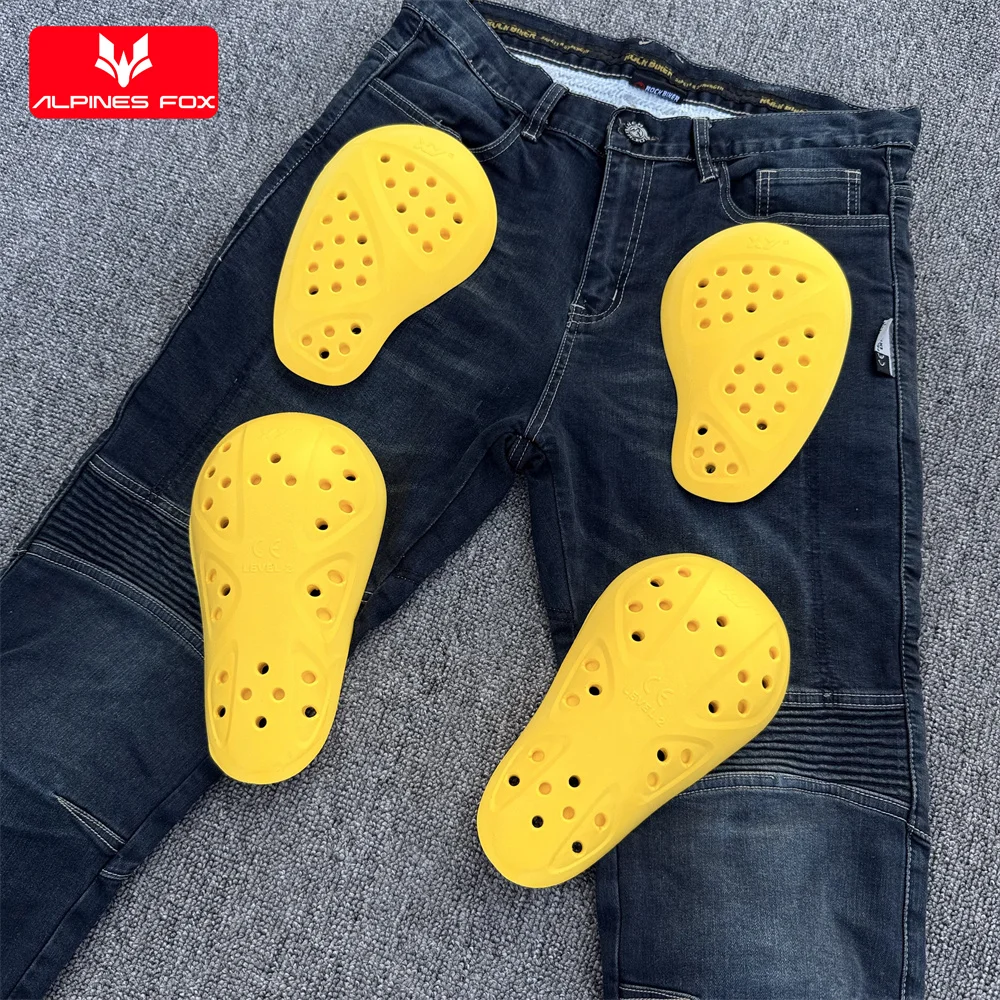 CE Level 2 Certified Motorcycle Jeans Knee Pads Hip Protectors Moto Pants Insert Armor Motorbiker Riding Protective Kneepads
