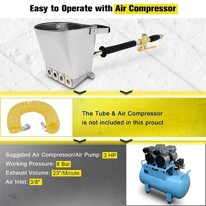 Fast Delivery Mortar Sprayer Wall Mortar Gun Stucco shovel Hopper Ladle Cement Air Stucco sprayer Plaster Hopper Gun Spray Gun