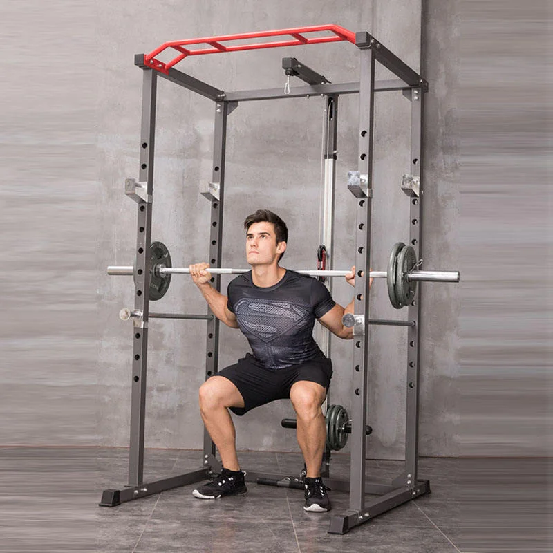 Commercial Fitness Gym Equipment Weight Lifting Squat Rack,Multifunctional Olimpic Strength Training Adjustable Smith Machine.