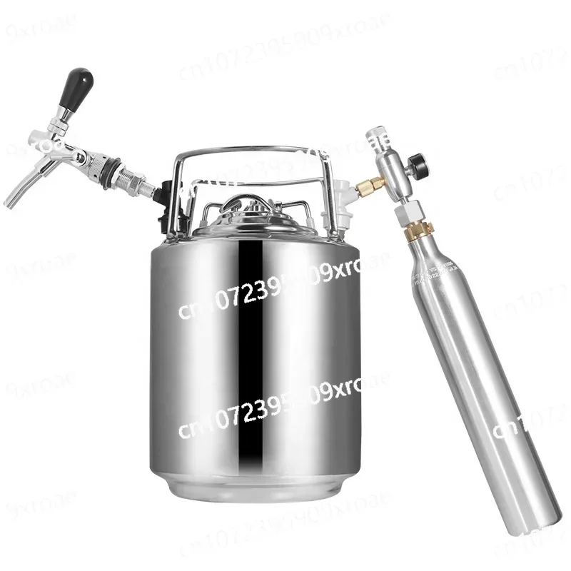 

10L Cornelius Keg Kit,Stainless Steel Brewery Beer Keg Barrel Beverage Container with Beer Tap,Co2 Regulator & 0.6L Soda Bottle