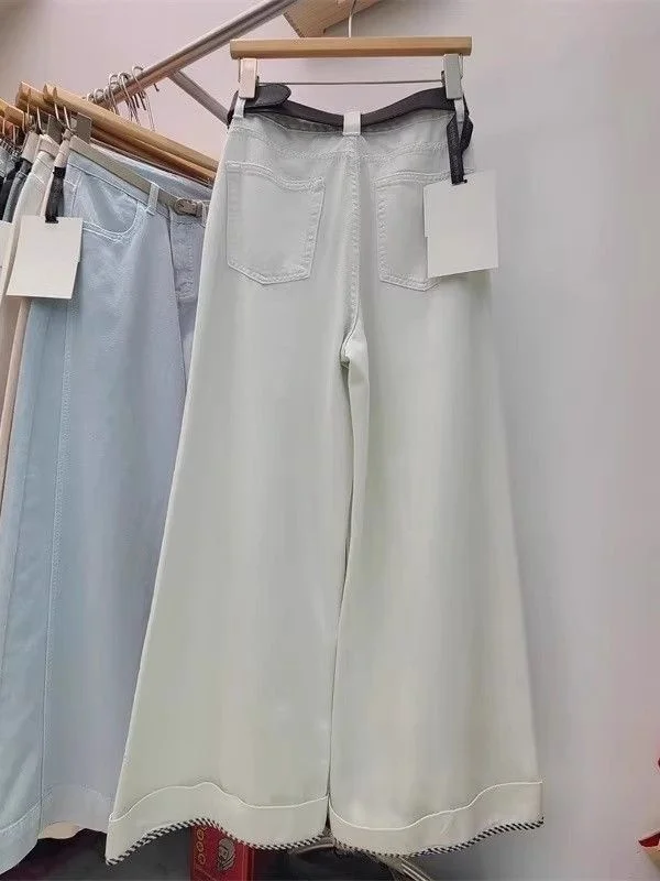 Jeans de Mezclilla de Cintura Alta y Pierna Ancha para Mujer, Estilo Nuevo de Primavera, Versátiles, Hoados, Adeazantes, ...