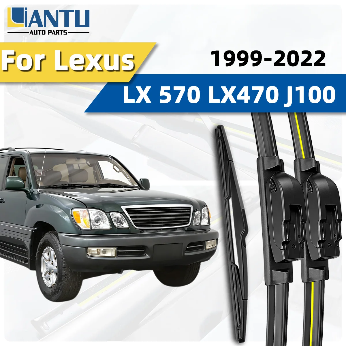

Комплект из 3-х передних и задних дворников для Lexus LX 570 LX470 J100 1999–2022, бесшумные дворники для лобового стекла, автомобильные аксессуары 2021 2020