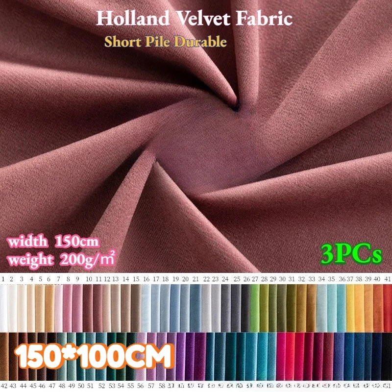 

Fabric Polyester Short Pile Durable Sofa Upholstery Cushion Covers Interior Design Decoration Bed DIY Comfortable Soft 3Pcs