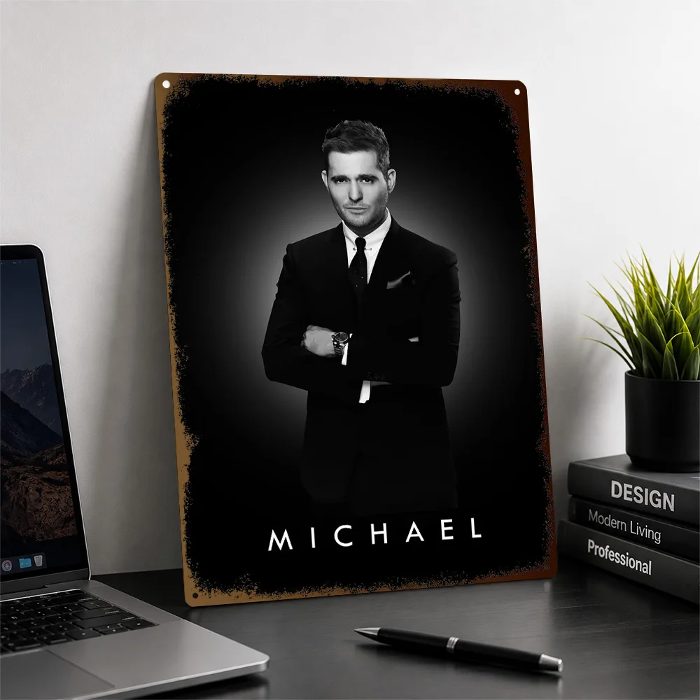 Michael Buble Aluminum Poster Personalized Metal Sign Striking Crooner Tribute Wall Art Ideal For Jazz Corners And Music Rooms