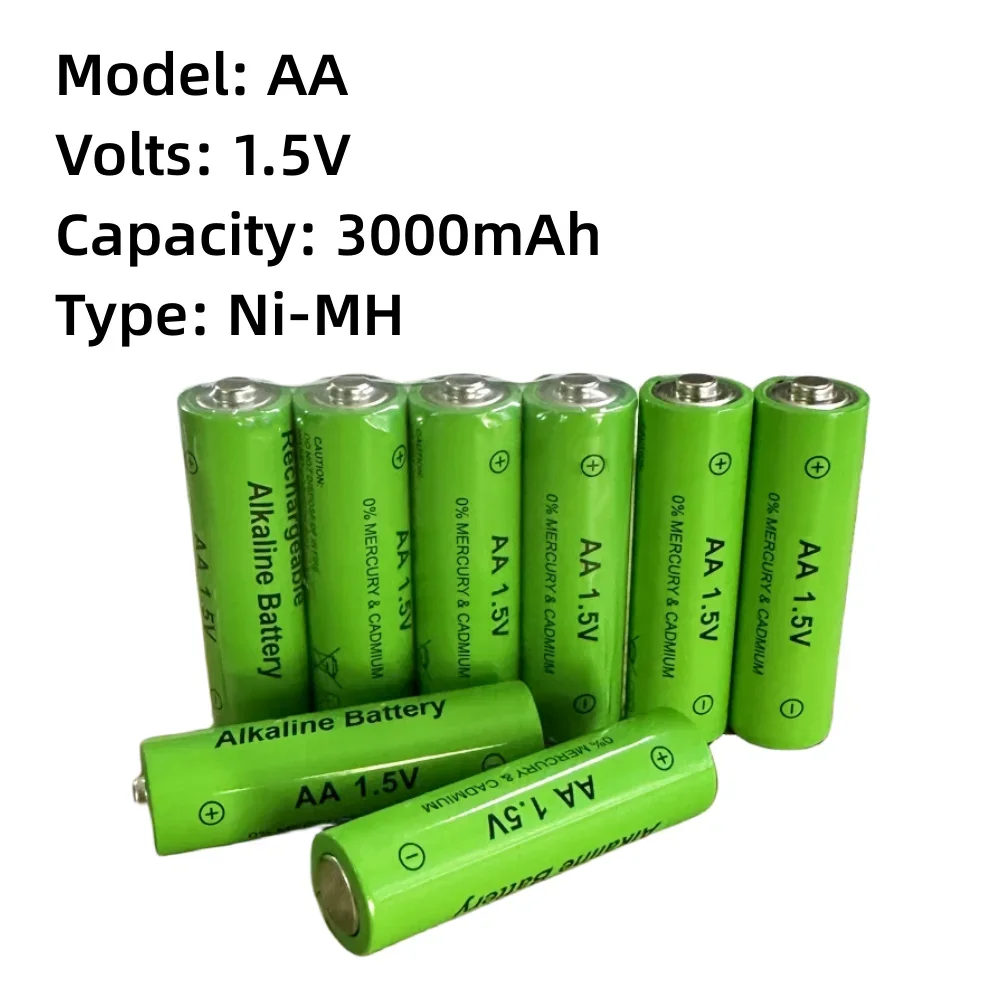 AA 1.5V 3000mAh ni-mh akumulator 2A Baterias do latarka kamery baterii Premium