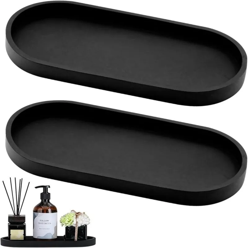 

【2Pcs Bathroom Tray】Vanity Countertop Organizer for Perfume, Soap, Cosmetics, Decorative Storage for Bathroom Essentials