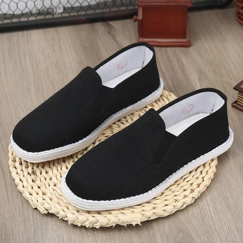 Handmade Beijing Men's Casual Slip-On Shoes Pure Cloth Bottom Soft Anti-Odor Lightweight Breathable Multi-Layered Sole