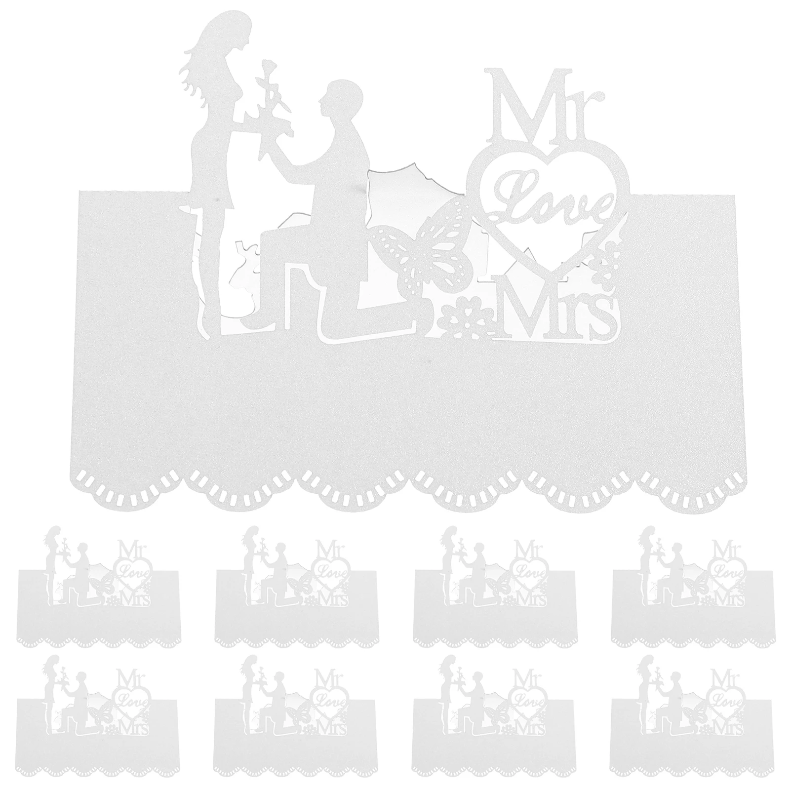 

50Pcs Laser Hollow Flower Wedding Place Cards Blank Name Card Elegant Table Decoration for Birthday Anniversary Party Event