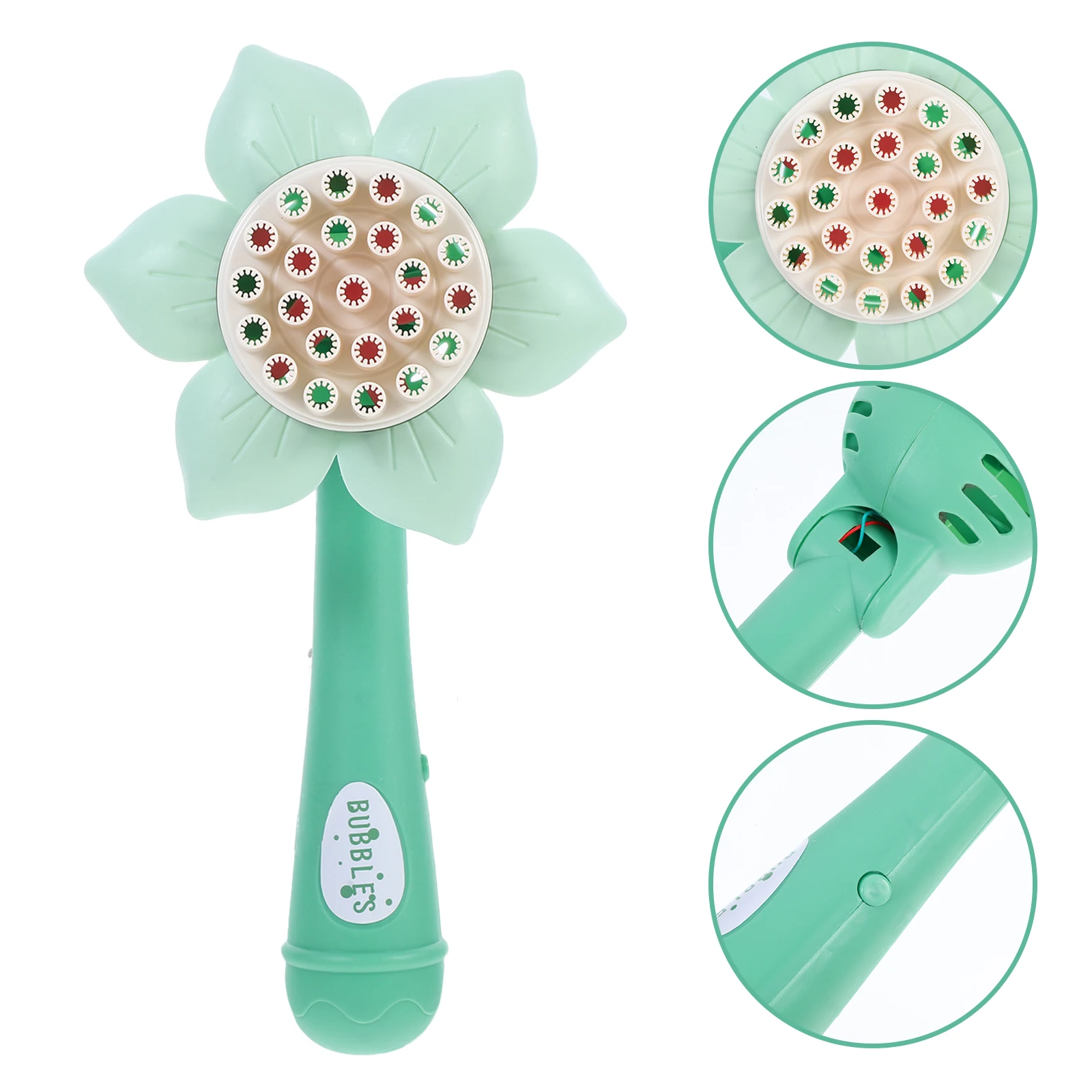 Bubble Machine 23 หลุม Sunflower Shape ไฟฟ้าเด็กมือถือ Blower พลาสติกกลางแจ้งในร่มสนุกของขวัญ Play