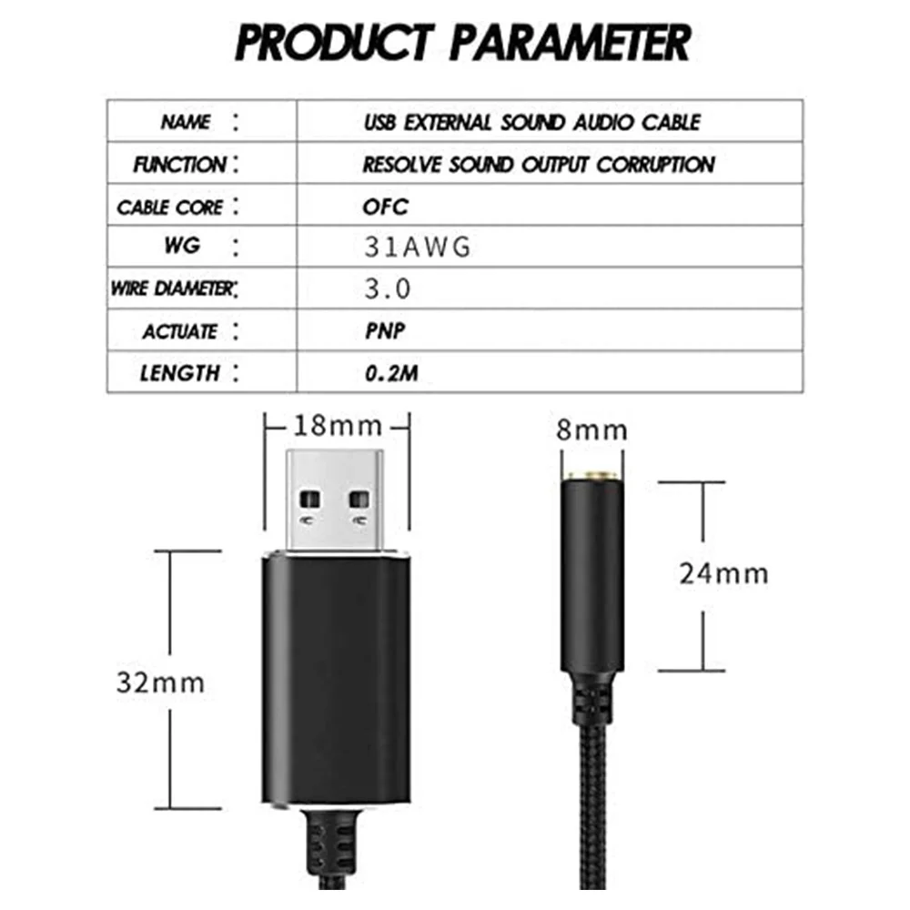 USB do 3.5mm Jack Adapter Audio z 3.5mm słuchawkami i wtyczka mikrofonowa dla okien, dla Mac, dla PS4, dla