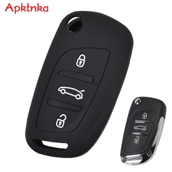 3 Button Silicone Key Fob Cover Case For Citroen C2 C3 C4 C5 DS4 For Peugeot 107 207 307 407 308 607 Car Remote Flip Key Shell
