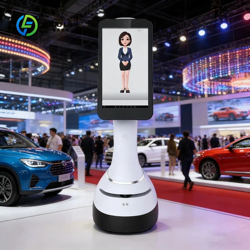 Customized AI Reception Guide Robot Self-Charging Video Display Walking for Exhibition Museum Showroom Interactive Robot