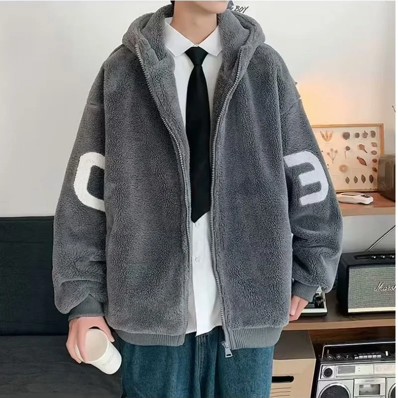 

Осень-зима, мужское модное твидовое пальто большого размера с капюшоном, цветная блузка, свободная посадка, молодежная шерстяная куртка