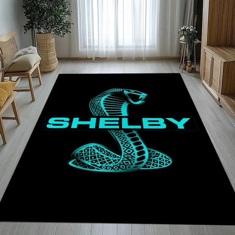 Vintage M-Mustang Racing Biker Garage Moto Soft Non-Slip Large Area Rug for Living Room,Bedroom Carpet Mat for Sofa,Home Decor