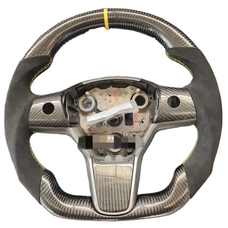 

A Carbon Fiber Steering Wheel For Tesla Model Y 2021 2022 NEW