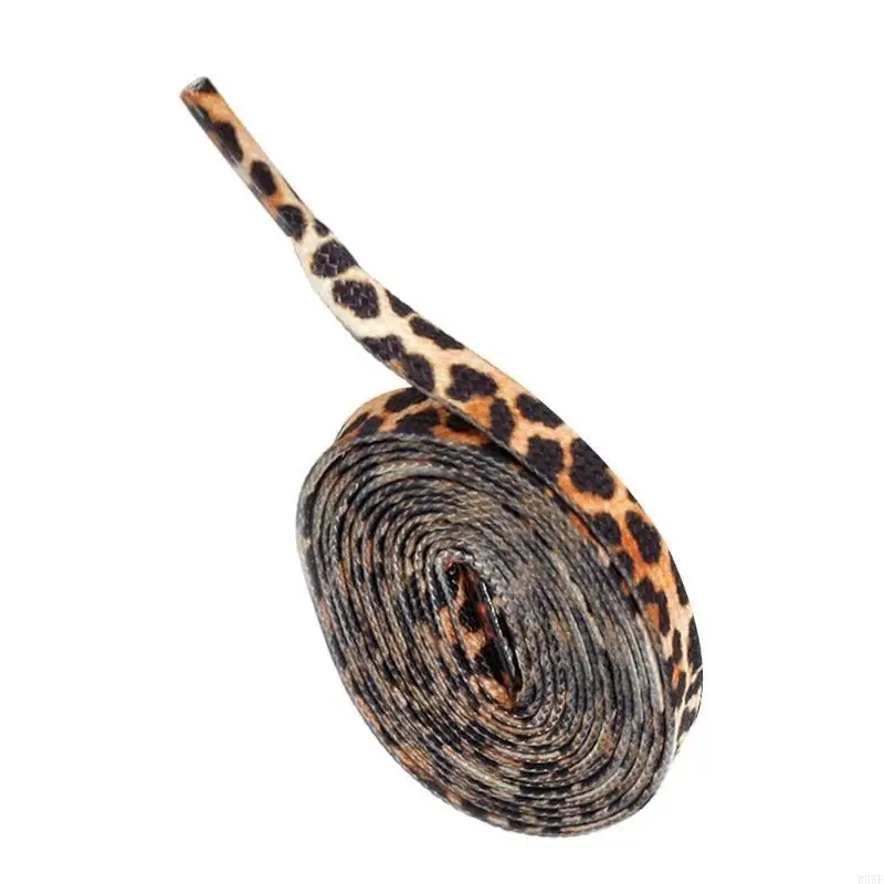 B95F Leopard Print Tie Dye Shoelaces Polyester Shoe Laces Shoelaces for Adults Teens Kids Sneakers Trainers Shoe Decoration