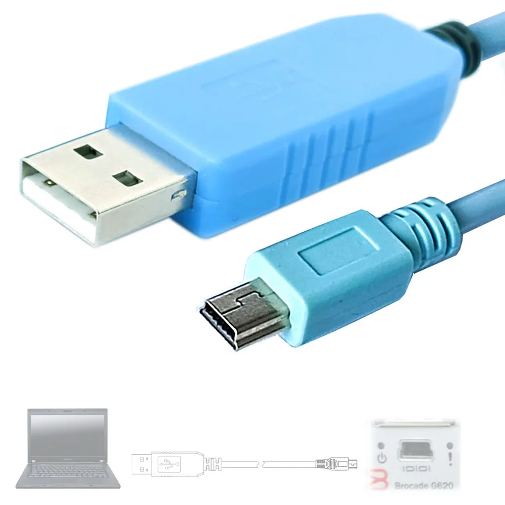 كابل تسلسلي USB صغير لمفاتيح الديباج ICX/7250/7450/7750/G620/PC/واجهة/تكوين/وحدة التحكم/كابل التواصل/الأدوات/المجموعات