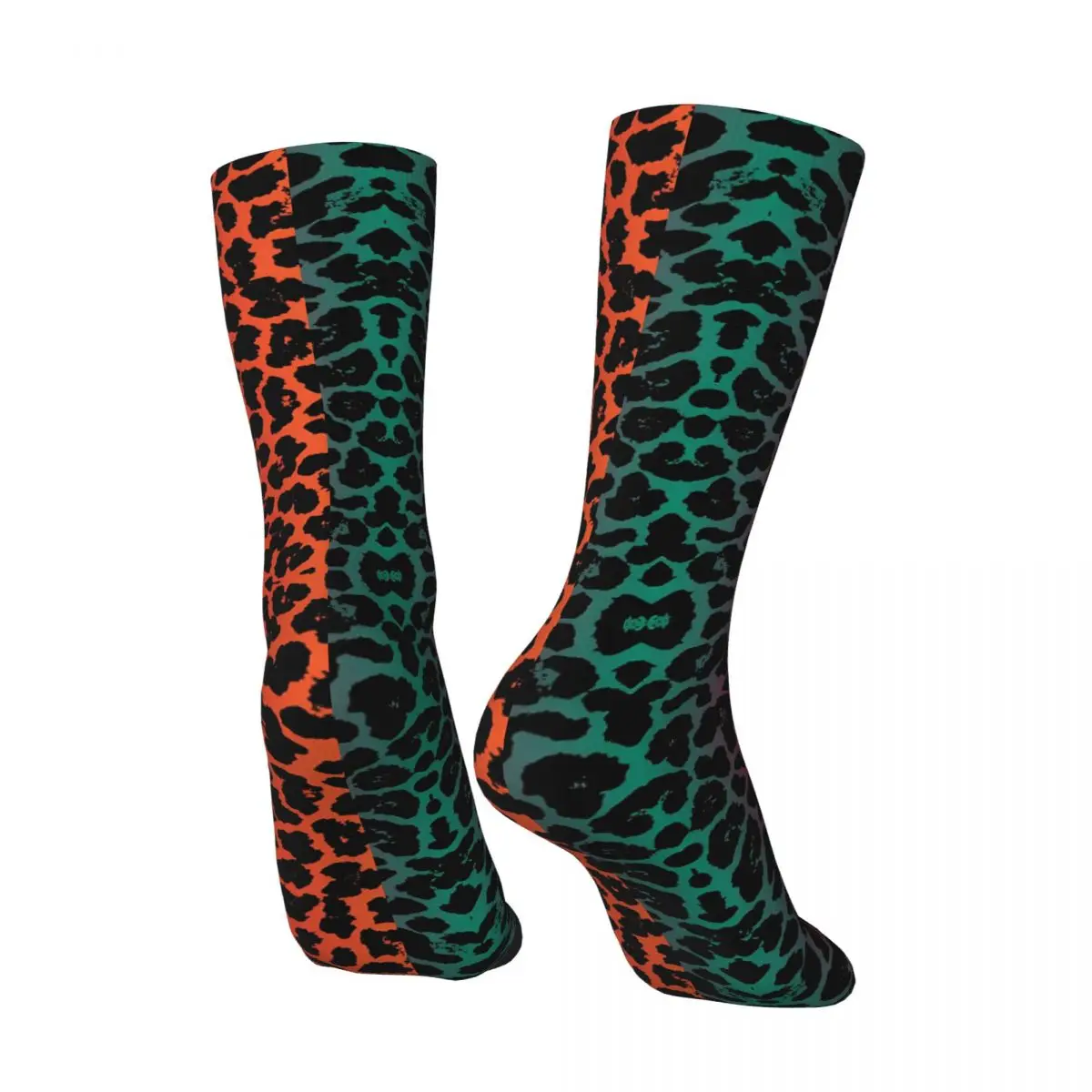 Leopard Print Multi Socks Modern Stockings Men Breathable Running Socks Spring Design Anti Skid Socks