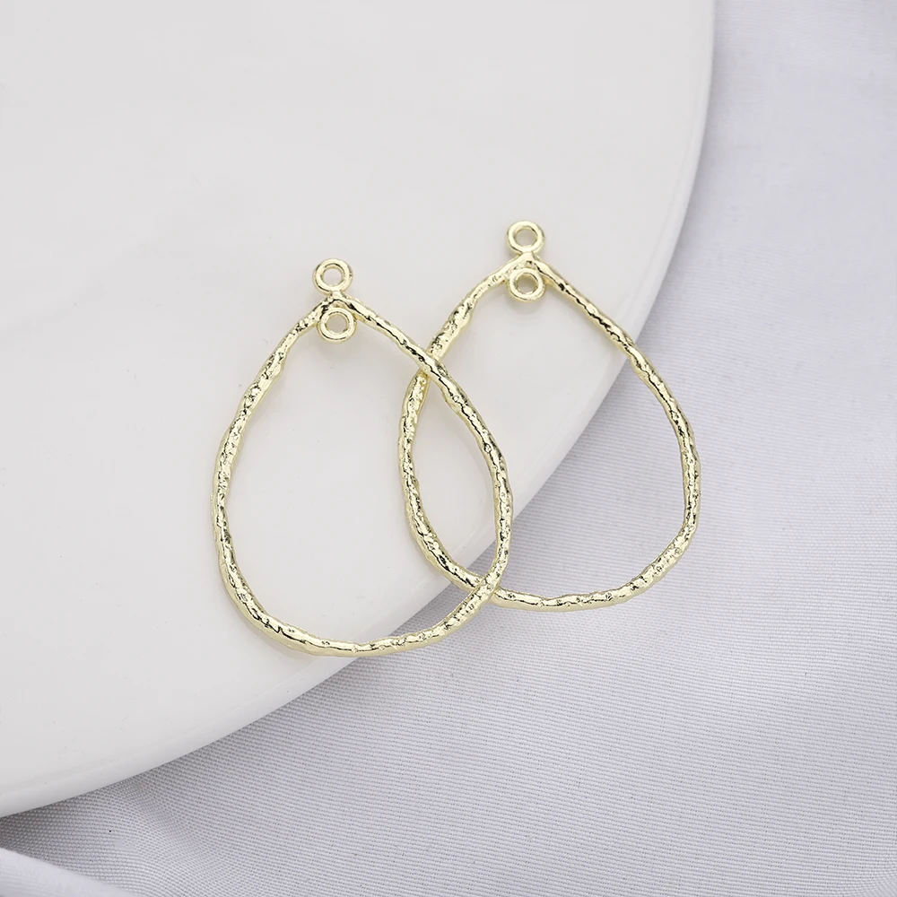 

10pcs Zinc Alloy Teardrop Shaped Connector Diy Dangle Earrings Waterdrop Pendant Handmade Jewelry Accessories