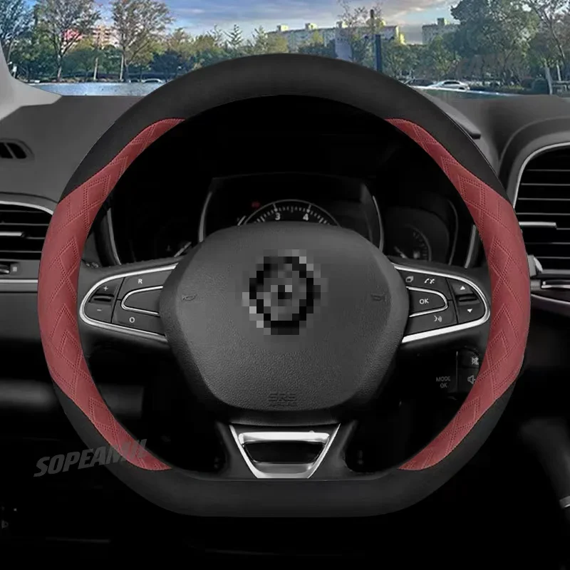 

Anti-Slip Microfiber Car Suede Steering Wheel Cover For Renault RS Megane Kadjar Captur Clio Duster Laguna Talisman Kwid Scenic